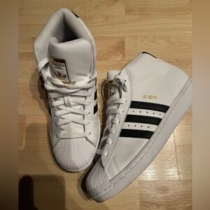 Adidas Pro Model White & Black Stripes Sneakers
